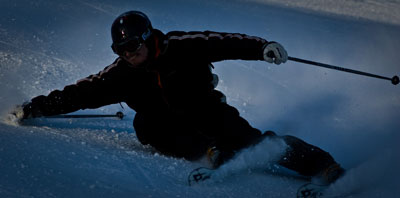 Jens p� sin snowboard